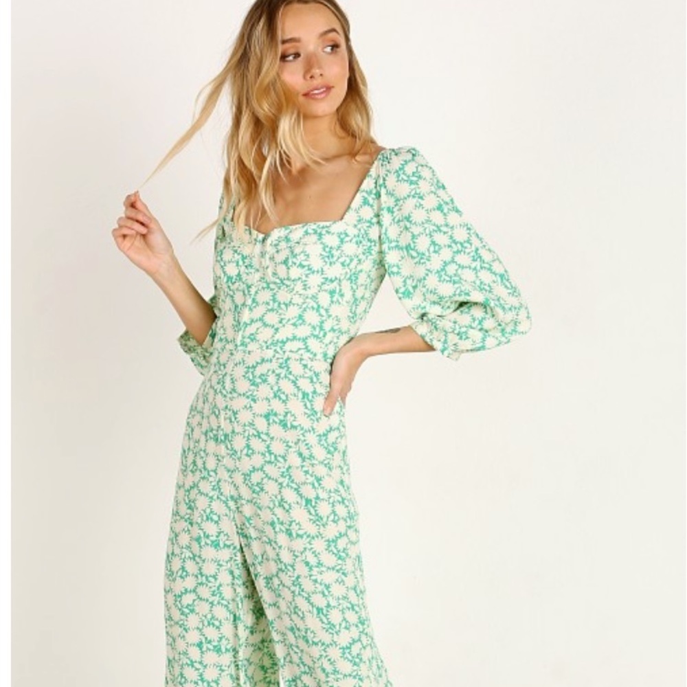 Capulet jumpsuit green floral use measurements